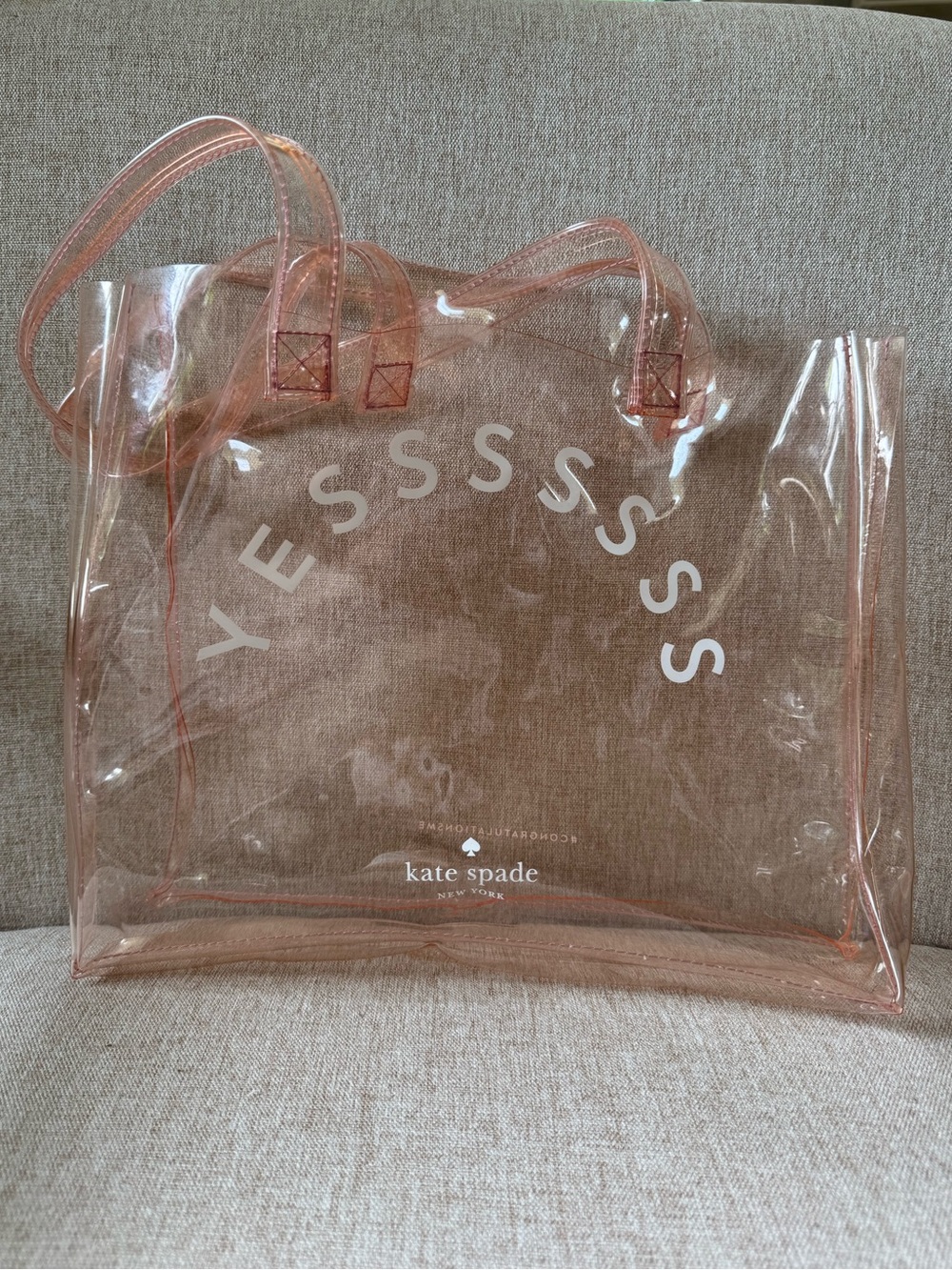 Kate Spade City Tote Clear Blush Pink Stadium Bag